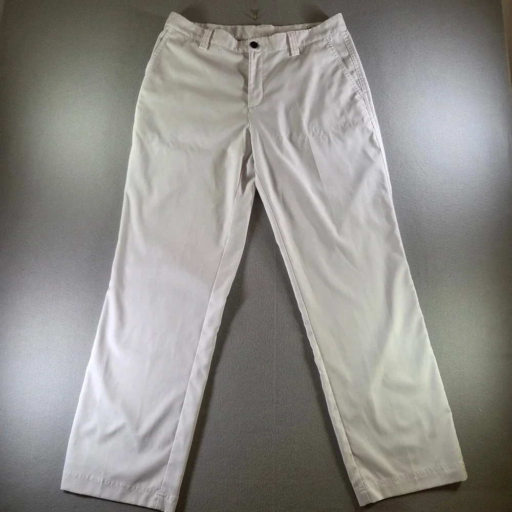 Adidas Climalite Mens White Golf Pants Straight Leg Performance Trousers 34x32